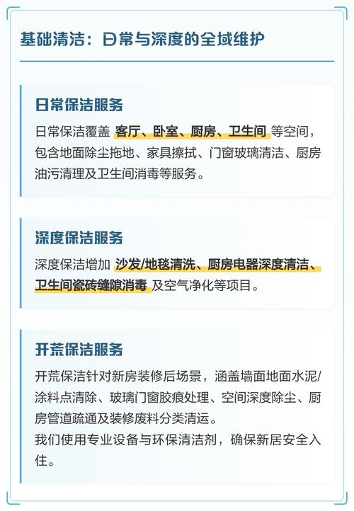 家庭保洁服务类型全解析 找到最适合你家的清洁方案